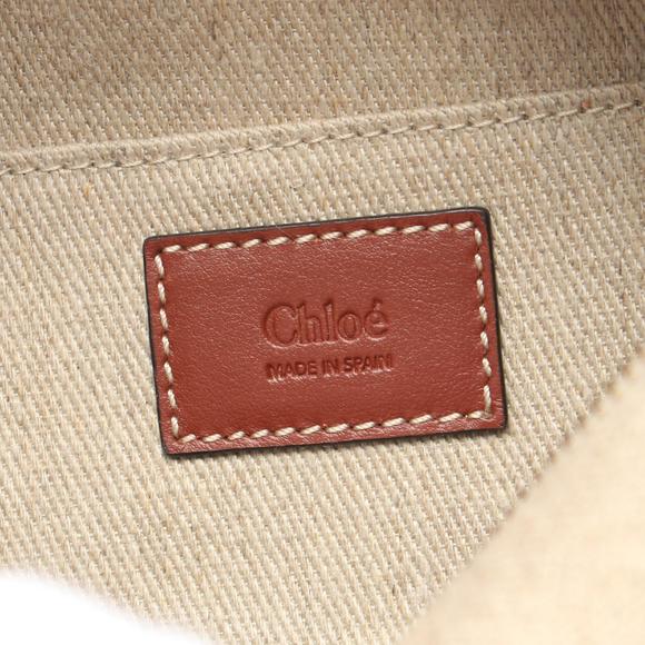 Chloe Leather Beige Brown Woody White Handbag - Picture 4 of 5